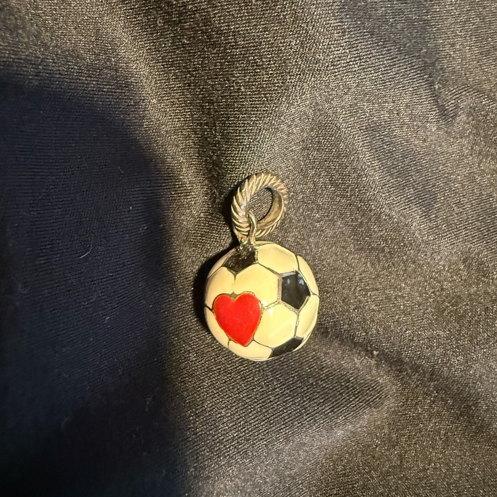 Brighton Soccer Ball Charm Bracelet with Red Heart